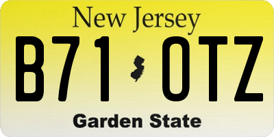 NJ license plate B71OTZ