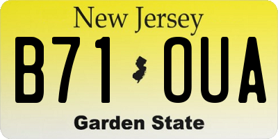 NJ license plate B71OUA