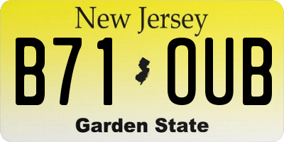 NJ license plate B71OUB