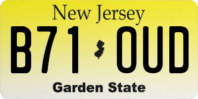 NJ license plate B71OUD
