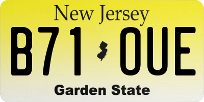 NJ license plate B71OUE