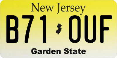 NJ license plate B71OUF