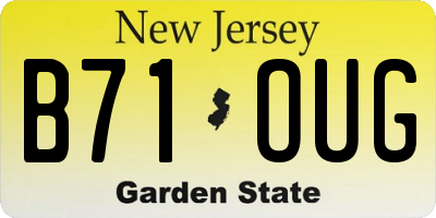 NJ license plate B71OUG