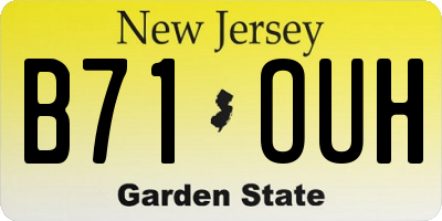 NJ license plate B71OUH