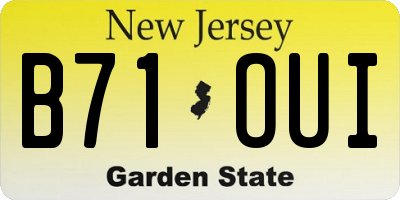 NJ license plate B71OUI