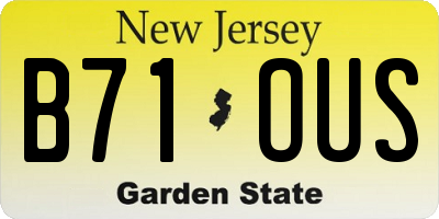 NJ license plate B71OUS