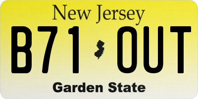 NJ license plate B71OUT