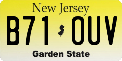 NJ license plate B71OUV