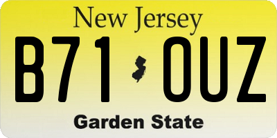 NJ license plate B71OUZ