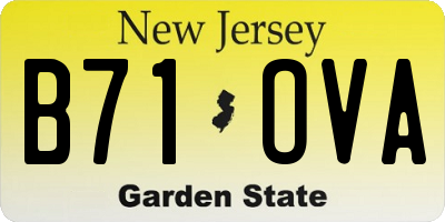 NJ license plate B71OVA