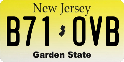NJ license plate B71OVB