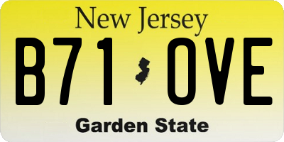 NJ license plate B71OVE