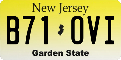 NJ license plate B71OVI