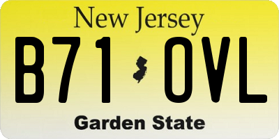NJ license plate B71OVL