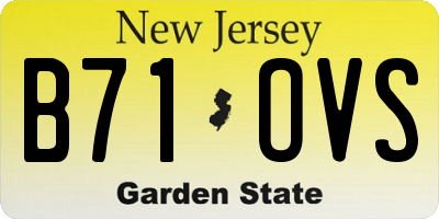 NJ license plate B71OVS