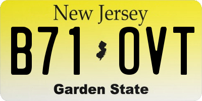NJ license plate B71OVT