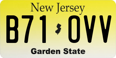NJ license plate B71OVV