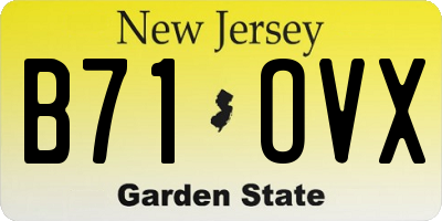 NJ license plate B71OVX