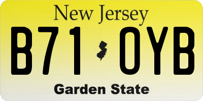 NJ license plate B71OYB