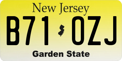 NJ license plate B71OZJ