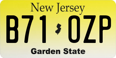 NJ license plate B71OZP