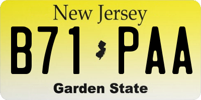 NJ license plate B71PAA