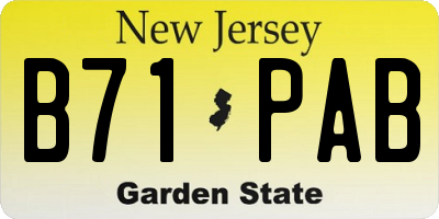 NJ license plate B71PAB