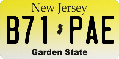 NJ license plate B71PAE