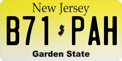 NJ license plate B71PAH