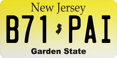 NJ license plate B71PAI