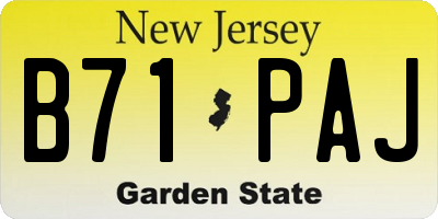 NJ license plate B71PAJ