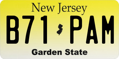 NJ license plate B71PAM