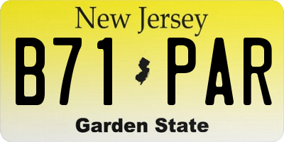 NJ license plate B71PAR