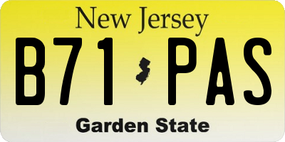 NJ license plate B71PAS