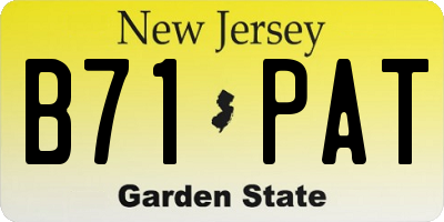 NJ license plate B71PAT