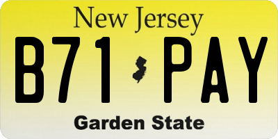 NJ license plate B71PAY