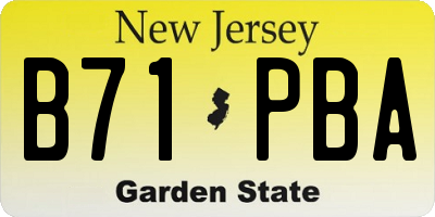NJ license plate B71PBA