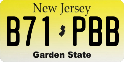 NJ license plate B71PBB