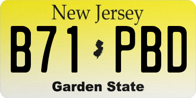 NJ license plate B71PBD