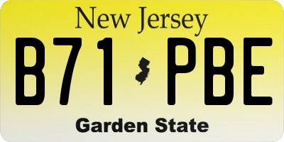 NJ license plate B71PBE