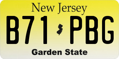 NJ license plate B71PBG