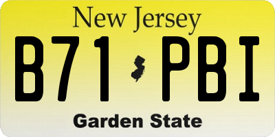 NJ license plate B71PBI