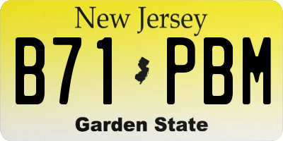 NJ license plate B71PBM