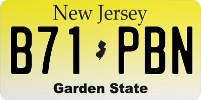 NJ license plate B71PBN