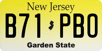 NJ license plate B71PBO