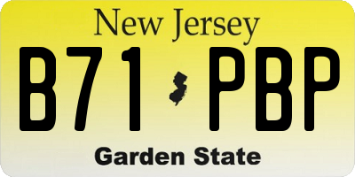 NJ license plate B71PBP