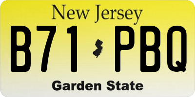 NJ license plate B71PBQ