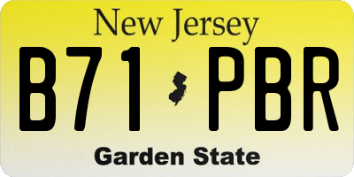 NJ license plate B71PBR