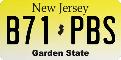 NJ license plate B71PBS