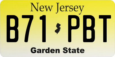 NJ license plate B71PBT